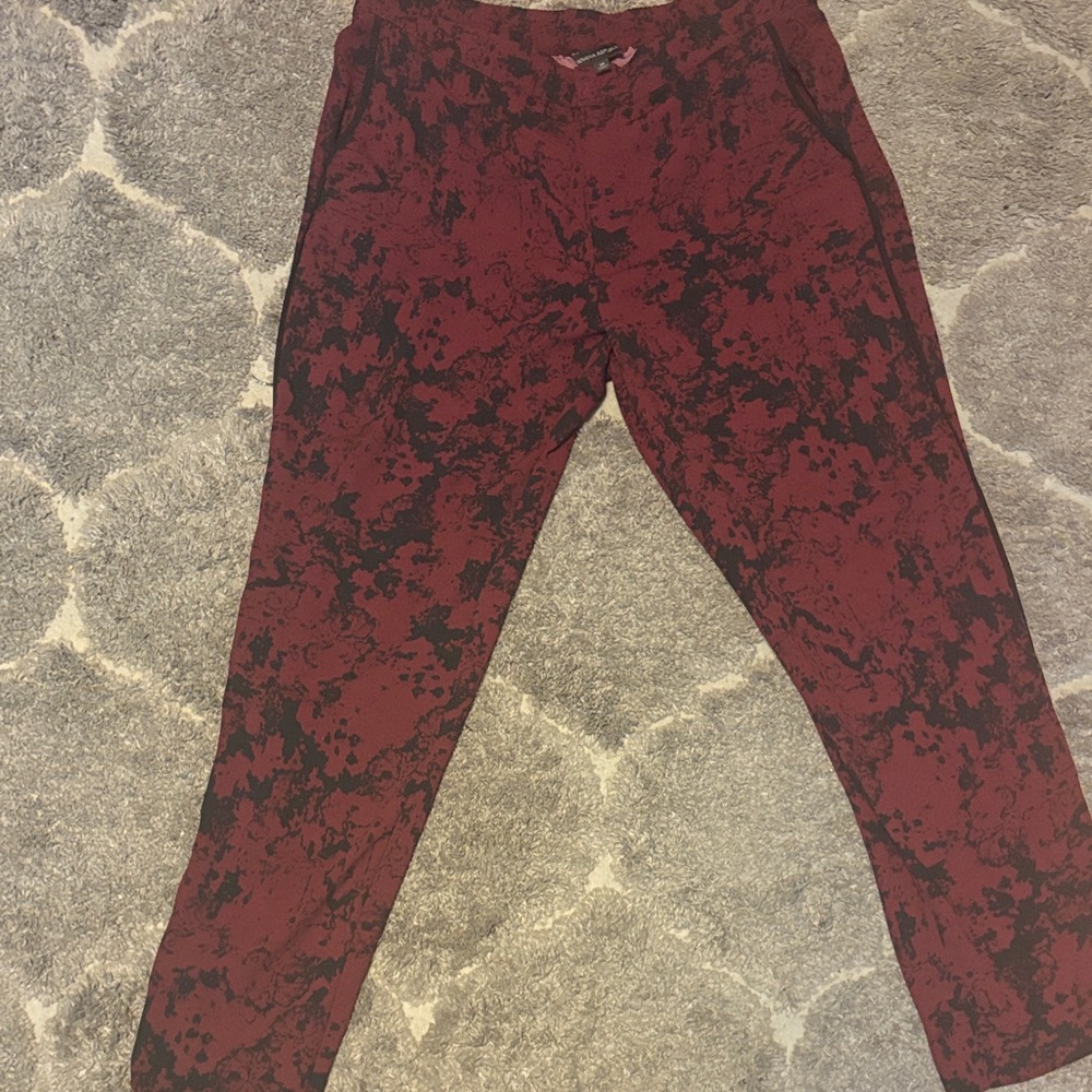 Banana Republic Burgundy and Black Patterned Pants